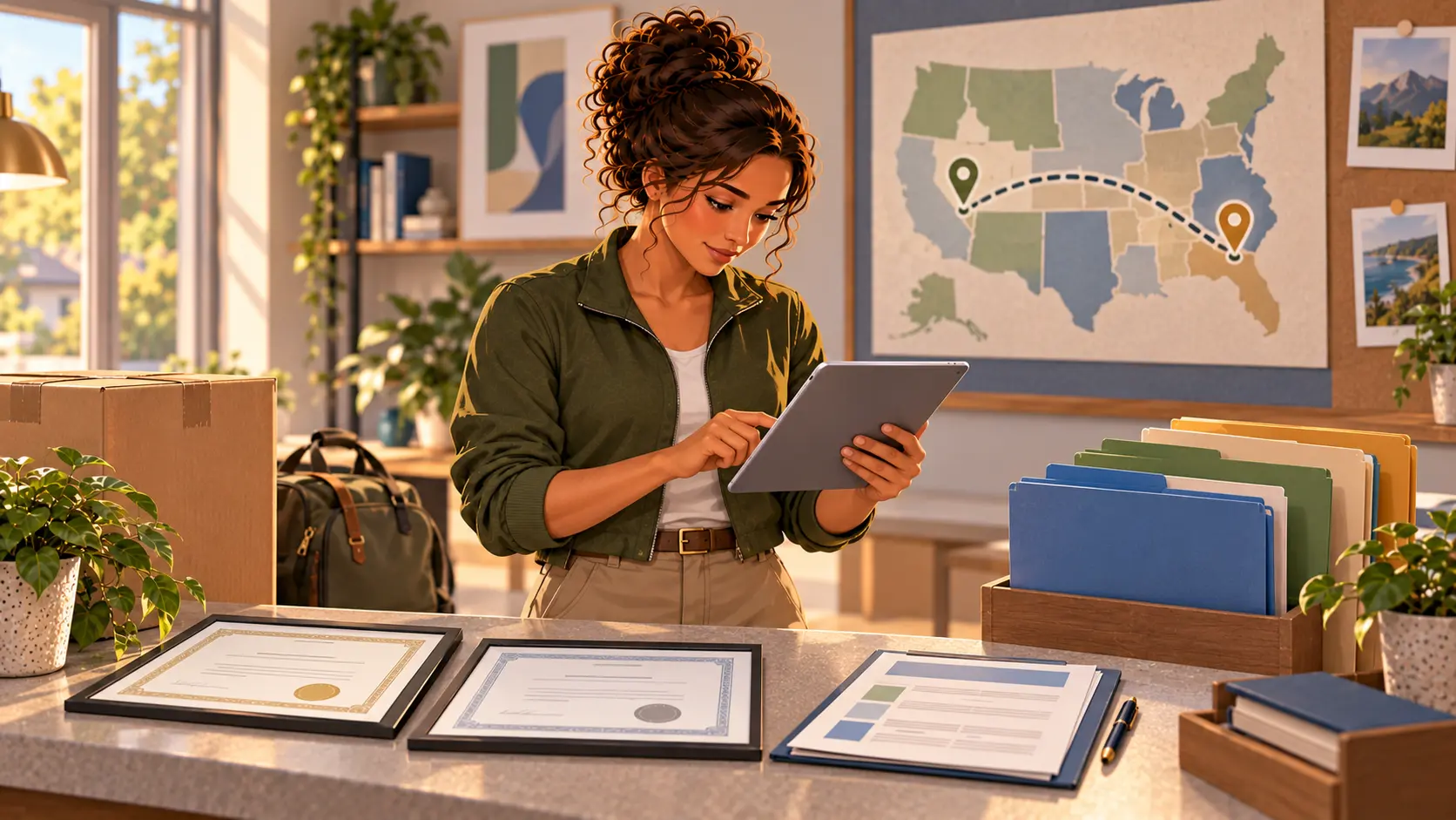 Military spouse reviewing professional licensing requirements before a PCS.