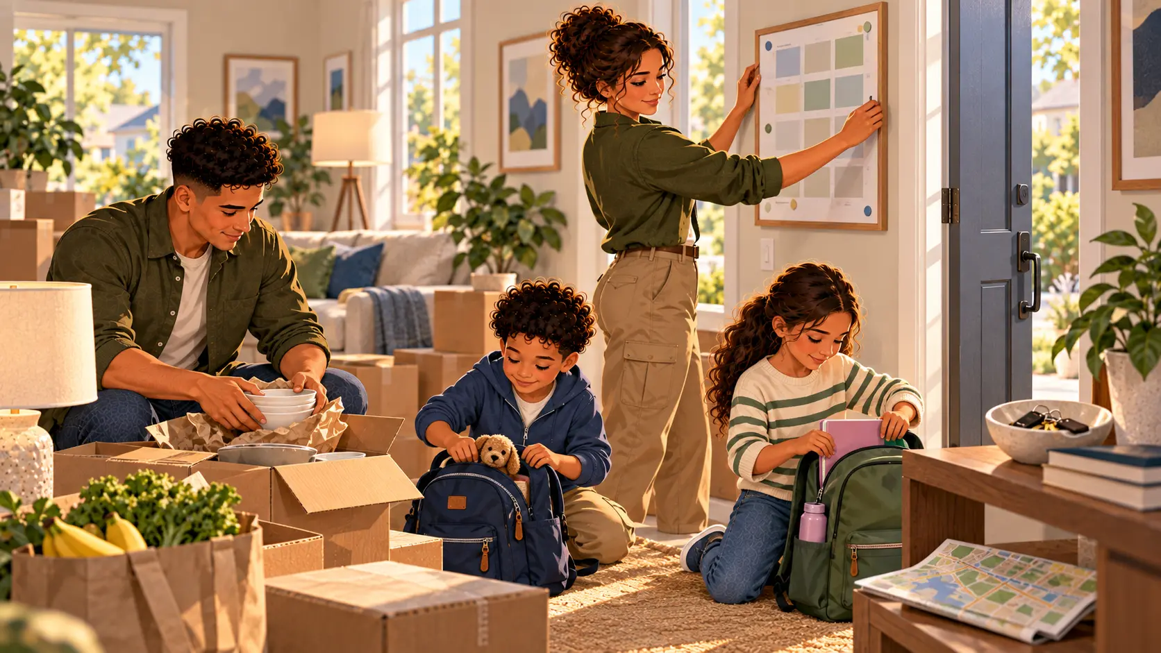 Military family using a checklist during the first month at a new duty station.